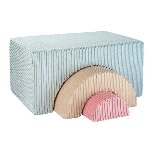 Gioco per psicomotricità color menta in velluto a coste 3 pz altezza totale 37 cm 75x49 cm Rainbow Montessori – Wigiwama