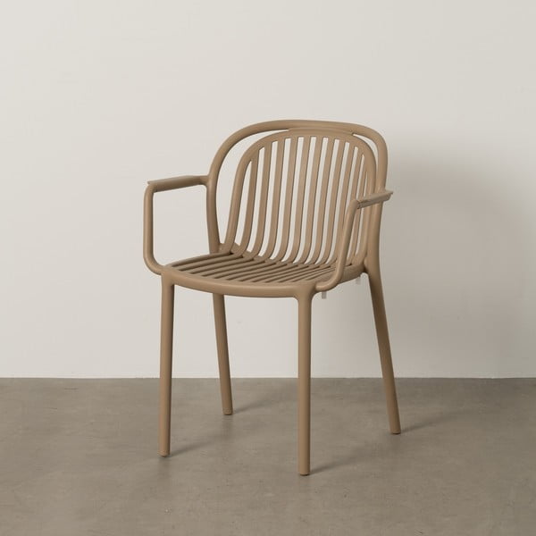 Sedia da pranzo beige in plastica impilabile Alia – Ixia-image-1