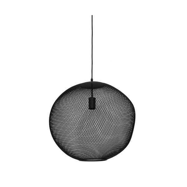 Lampadario nero opaco con paralume in metallo ø 50 cm Reilley - Light & Living