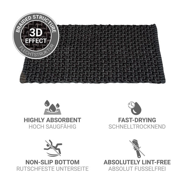 Tappetino per il bagno color antracite in tessuto 50x80 cm Ecoli – Wenko-image-4