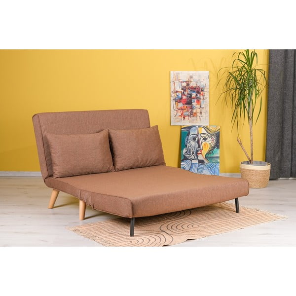 Divano letto marrone 120 cm Folde - Artie-image-2