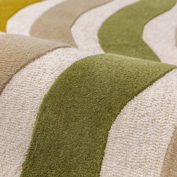 Passatoia verde/di colore naturale in lana tessuta a mano 80x300 cm Cascade Wool – Flair Rugs-image-2