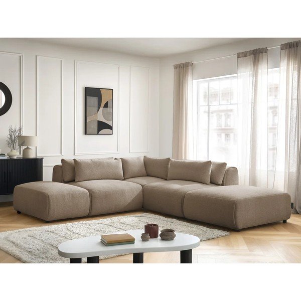Divano angolare componibile grigio tortora reclinabile Jana – Bobochic Paris-image-2