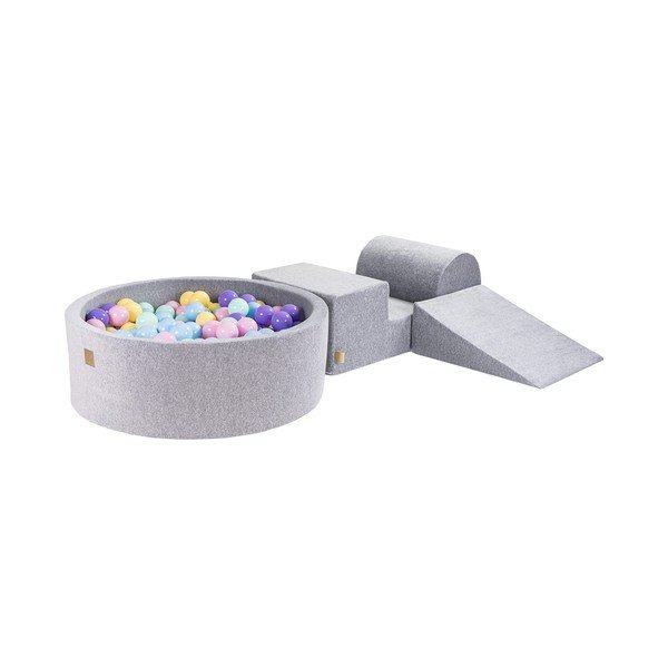 Gioco per psicomotricità grigio in velluto 4 pz altezza totale 30 cm 225x90 cm Montessori – Meowbaby