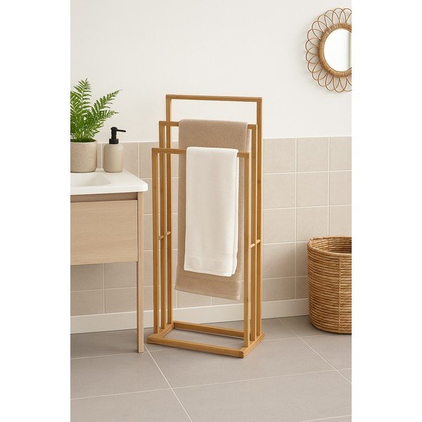 Stand portasciugamani di colore naturale in bambù Elva – Bonami Essentials-image-1