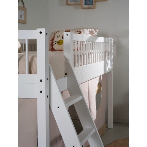Letto per bambini in legno di faggio bianco rialzato 90x200 cm Forrest - Vipack-image-2