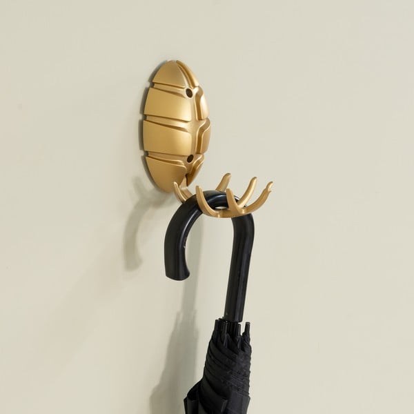 Gancio da parete dorato in plastica Bug – Spinder Design-image-4