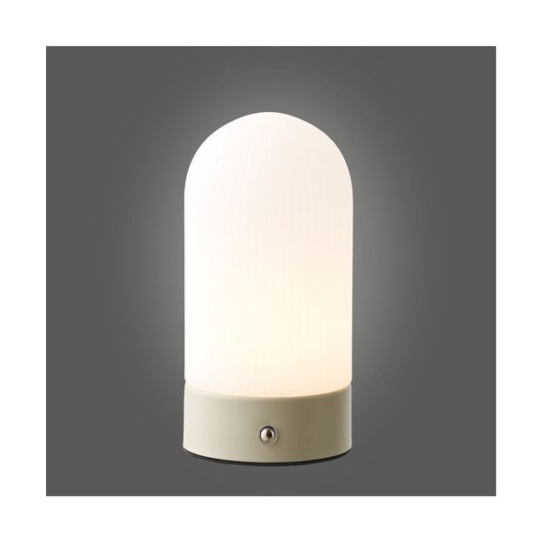 Lampada da tavolo bianca/grigio tortora in metallo con paralume in plastica (altezza totale 18 cm) Ashford – House Nordic-image-4