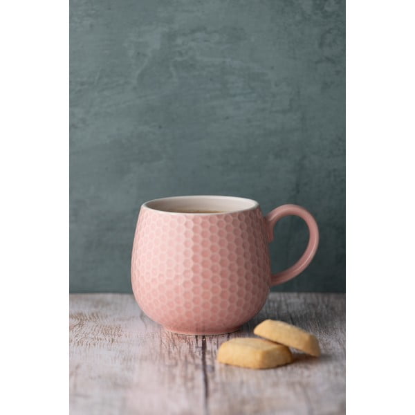 Tazza rosa chiaro in ceramica Embossed Honeycomb – Mason Cash-image-1