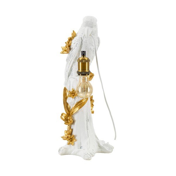 Lampada da tavolo bianca-oro (altezza 50,5 cm) Parrot - Mauro Ferretti-image-2