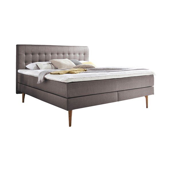 Letto boxspring grigio/marrone 180x200 cm Massello – Meise Möbel