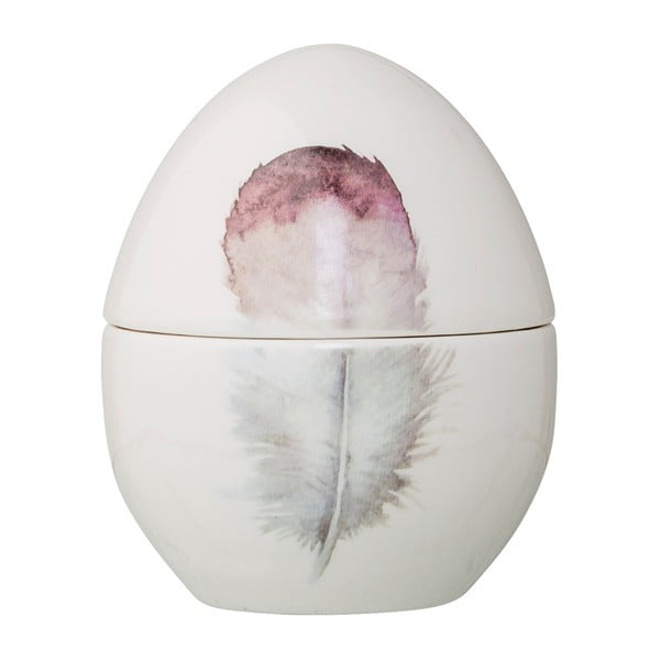 Dekorativní kameninová dóza ve tvaru vejce Bloomingville Feather
