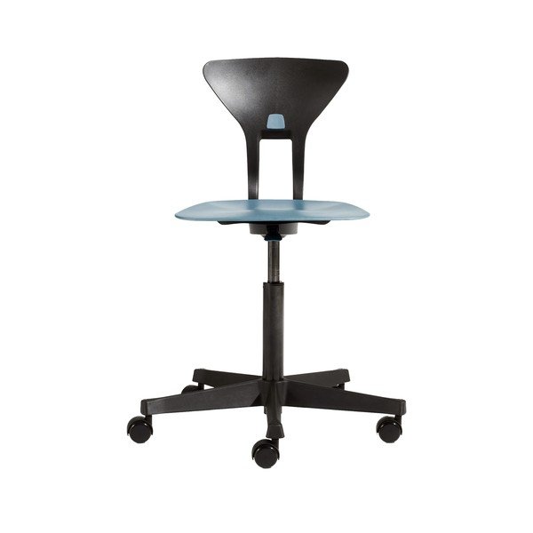 Sedia girevole per bambini blu e nera su ruote Ray - Flexa