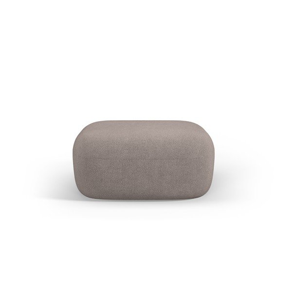 Poggiapiedi marrone chiaro con rivestimento in bouclé Jenny – Micadoni -image-1