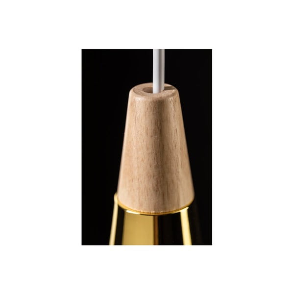 Lampada a sospensione grigia con paralume in legno e metallo Skandi - GTV-image-3