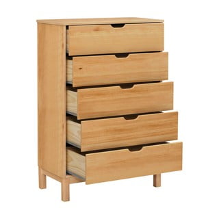 Cassettiera alta in legno di pino in colore naturale 113x39 cm Post - Støraa