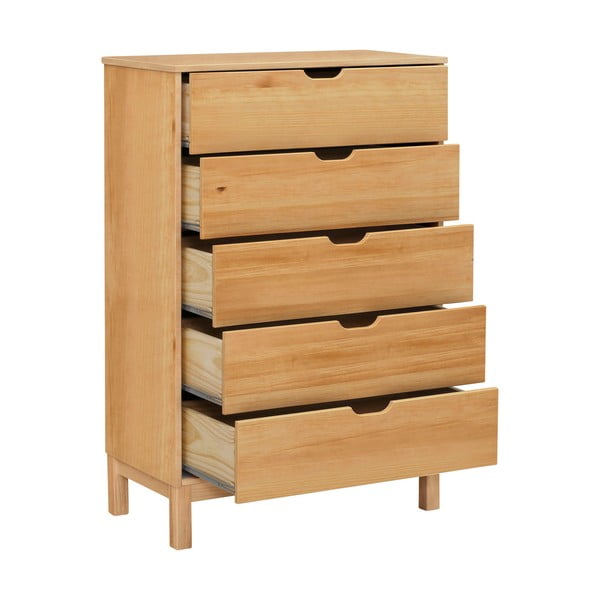 Cassettiera alta in legno di pino in colore naturale 113x39 cm Post - Støraa-image-1