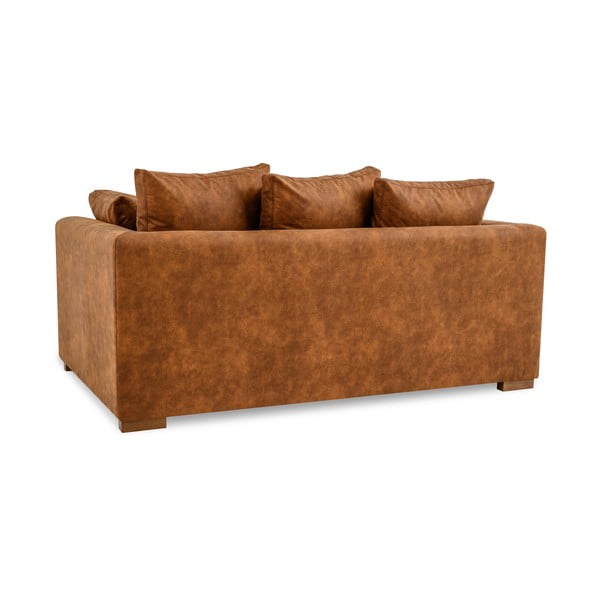 Divano in similpelle marrone cognac 175 cm Hamburg - Scandic-image-3