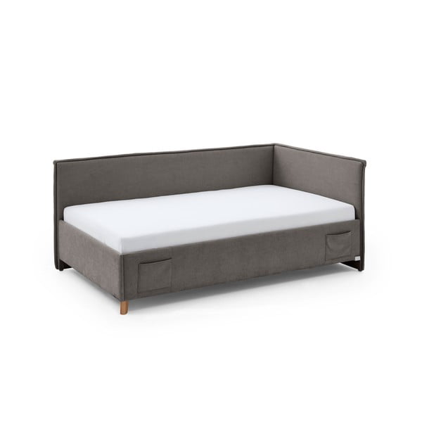 Letto da bambini con sponde grigio imbottito rete non inclusa 120x200 cm Fun – Meise Möbel