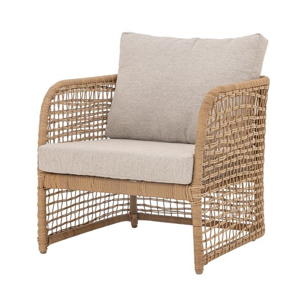 Poltrona da esterno beige/di colore naturale in imbottito/in rattan Penzano – Bloomingville-image-2