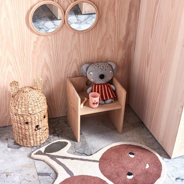 Tappeto per bambini in misto lana 86x76 cm Cherry – OYOY Mini-image-1