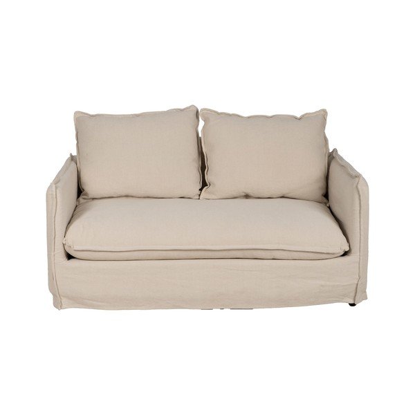 Divano color crema con rivestimento in lino 160 cm – Ixia