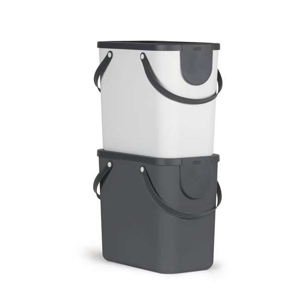 Bidone per rifiuti in plastica riciclata da 25 l Albula - Rotho-image-4