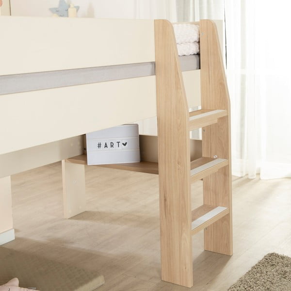 Letto da bambini rialzato beige rete non inclusa 90x200 cm Loft – Roba-image-4