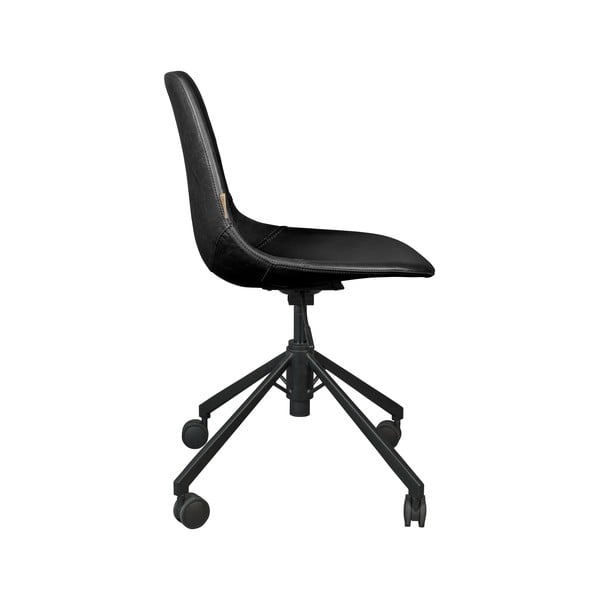 Sedia da ufficio nera su ruote Franky - Dutchbone-image-3