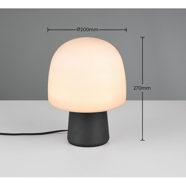 Lampada da tavolo bianca e nera con paralume in vetro (altezza 27 cm) Steen - Trio-image-4