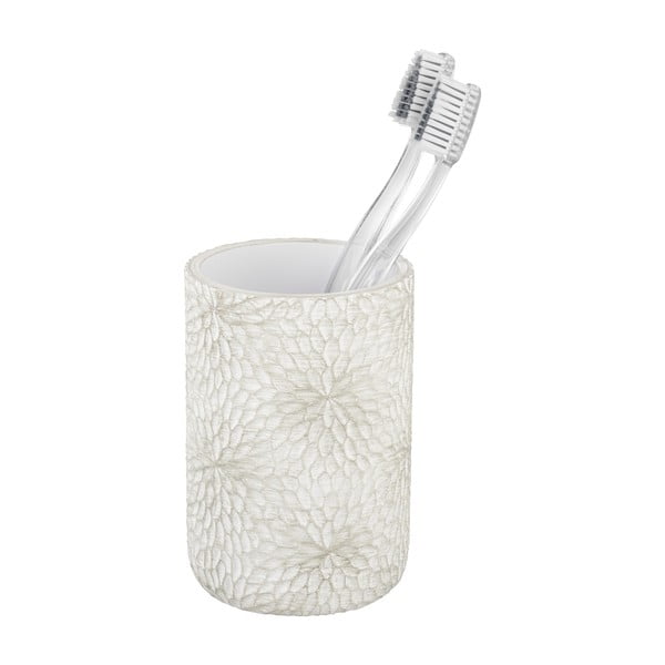 Portaspazzolino bianco/dorato in poliresina Montalfano – Wenko-image-3