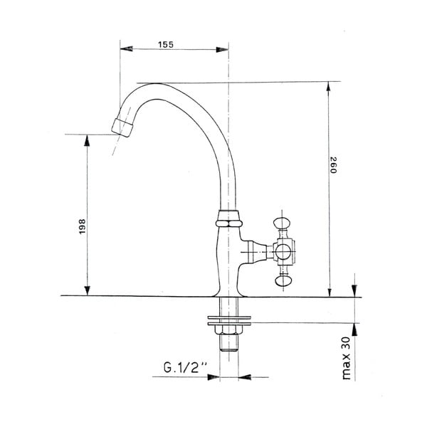 Valvola per lavandino in argento lucido verticale Antea – Sapho-image-1