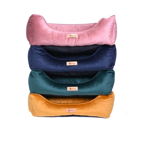 Letto in velluto rosa 65x50 cm Royal - Petsy-image-2