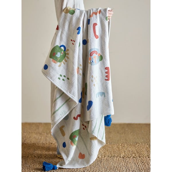 Coperta per bambini color crema in cotone riciclato 130x160 cm Sylvie – Bloomingville Mini-image-1