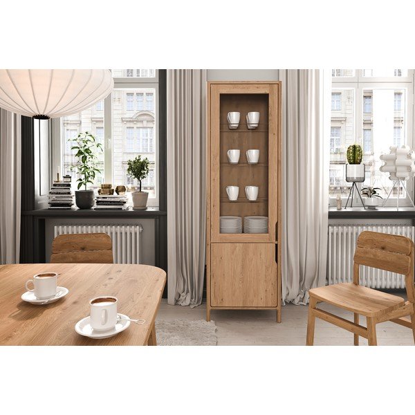 Vetrina in legno di quercia di colore naturale 59x188 cm Twig - The Beds-image-3