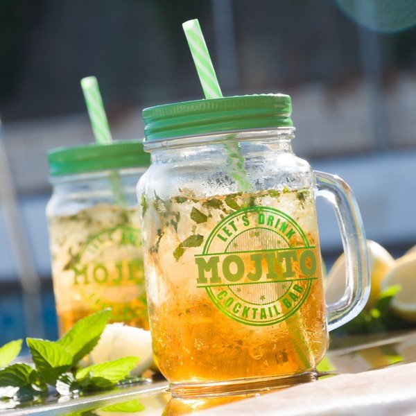 Sklenice s víčkem a brčkem InnovaGoods Mojito, 450 ml-image-1