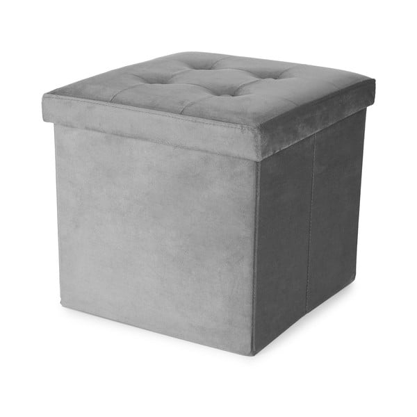Sgabello in velluto grigio - Compactor-image-2
