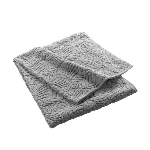 Asciugamano grigio in spugna di cotone 90x150 cm Madeira - douceur d'intérieur