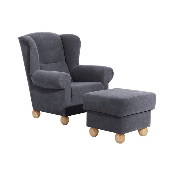 Sgabello Monarch Velor grigio - Max Winzer-image-1