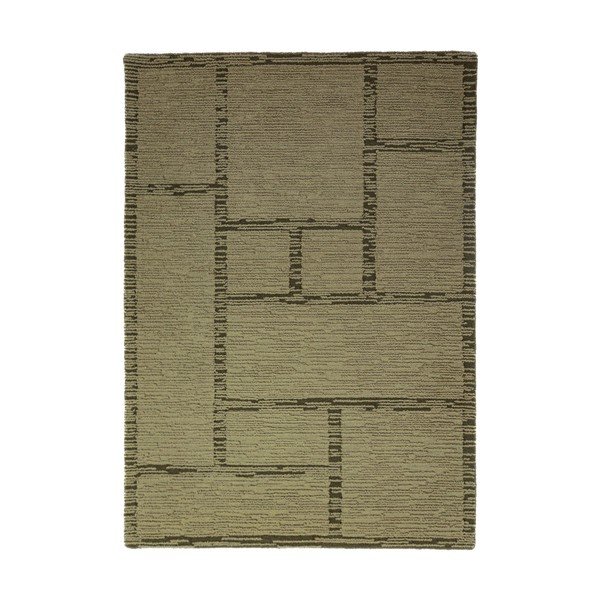 Tappeto verde in lana tessuto a mano 200x290 cm Harris Modula Wool – Flair Rugs
