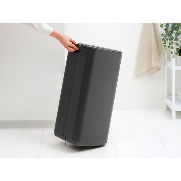 Cestino per la spazzatura grigio scuro in acciaio con pedale 30 l Bo – Brabantia-image-2