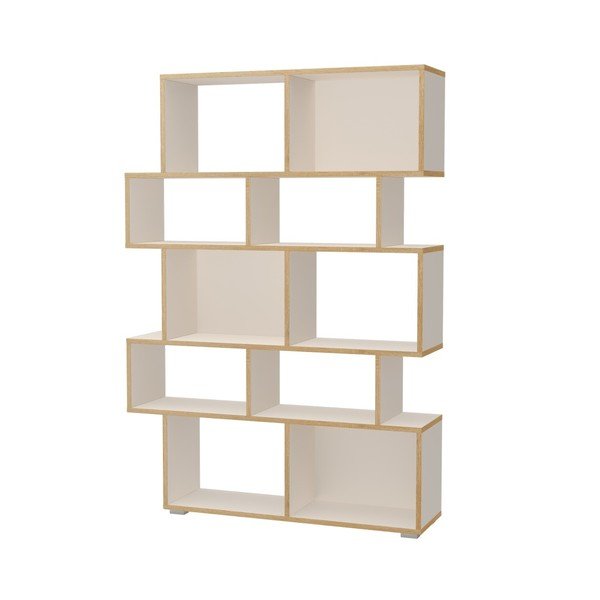 Libreria bianca con bordo in legno 115x160 cm Random Barbara - Tomasucci-image-1