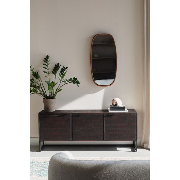Cassettiera bassa marrone in teak 140x55 cm Webster - White Label-image-1