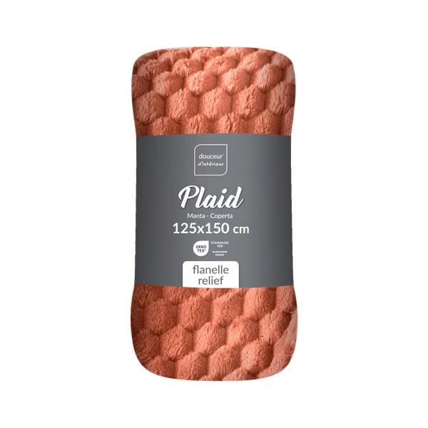 Coperta color terracotta in microflanella 125x150 cm Mini Frosty – douceur d'intérieur-image-4