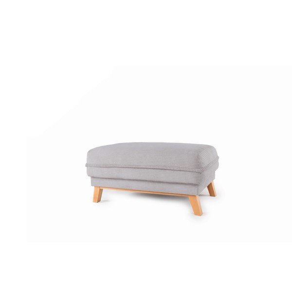 Poggiapiedi grigio chiaro con rivestimento in velluto a coste Tori – Bonami Selection-image-1