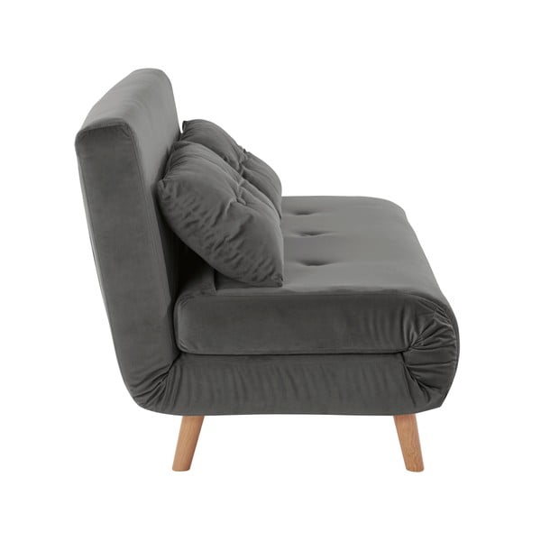 Divano in velluto grigio 125 cm Magalli - Støraa-image-1