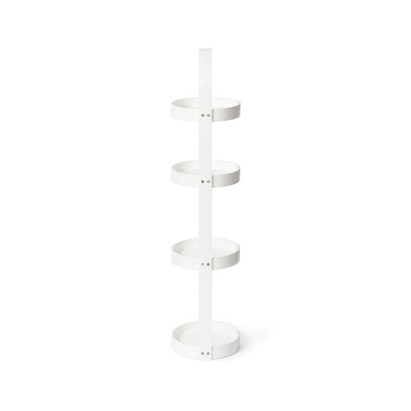 Supporto rotondo in legno bianco a quattro livelli Mezza - Wireworks-image-2