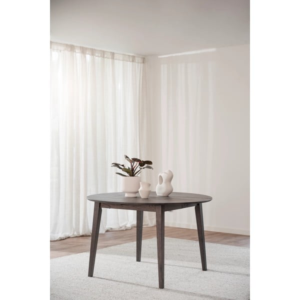 Tavolo da pranzo rotondo in rovere massiccio allungabile ø 120 cm Filippa – Rowico-image-1