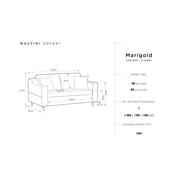 Divano a due posti blu scuro Marigold - Mazzini Sofas-image-4