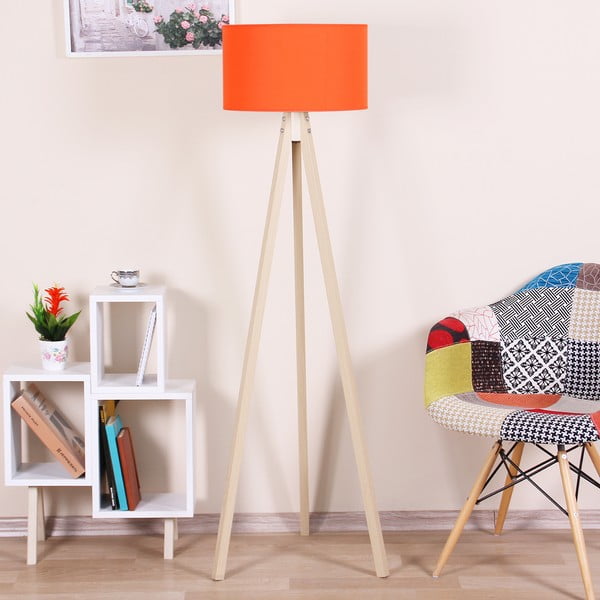 Volně stojící lampa s oranžovým stínítkem Kate Louise Naturel